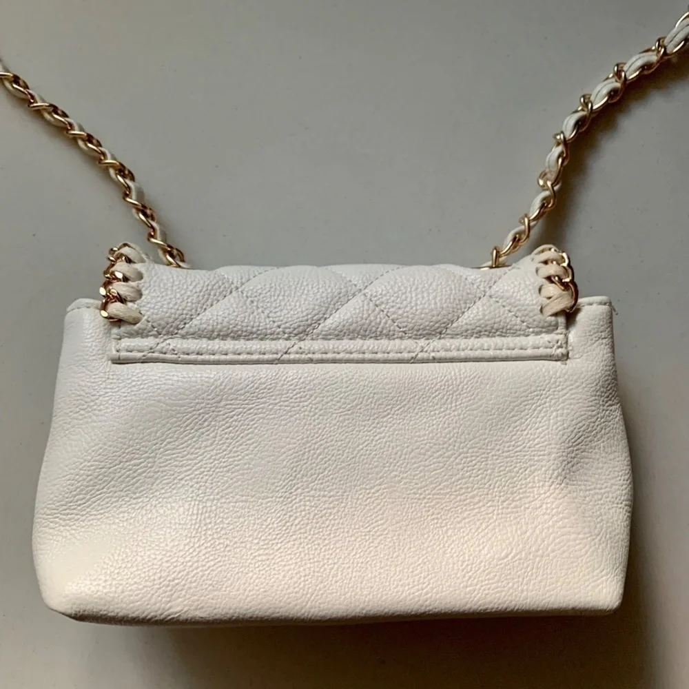 Girls' Steve Madden Cream Shoulder Bag with Gold Chain Accents